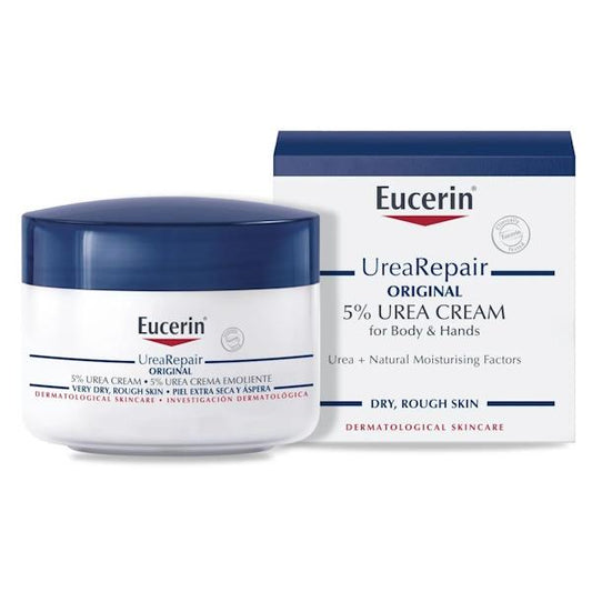 Eucerin Urea Repair Original 5% Urea Cream For Body & Hands 75ml (Case of 3)