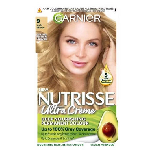 Garnier Nutrisse Creme Permanent Colour 9 Light Blonde (Case of 3)