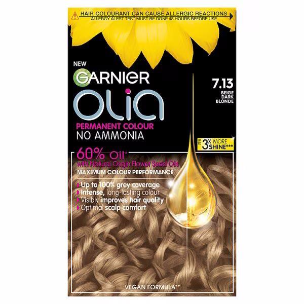 (LT) Garnier Olia Permanent Hair Colour 7.13 Beige Dark Blonde (Case of 3)
