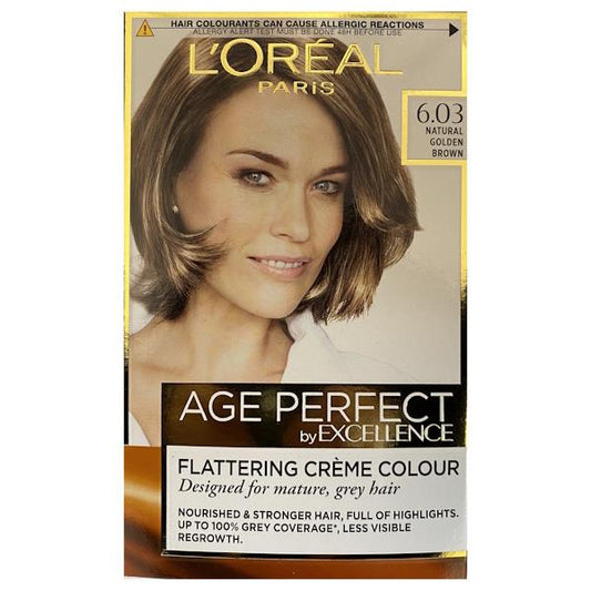 (LT) L'Oreal Age Perfect Permanent Colour 6.03 Natural Golden Brown (Case of 3)