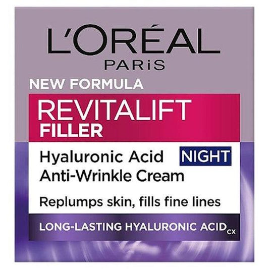 L'Oreal Revitalift Filler Replumping Care Anti-Ageing Night Cream 50ml (Case of 6)