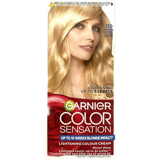 (LT) Garnier Color Sensation Permanent Colour Cream 110 Diamond Ultra Blonde (Case of 3)