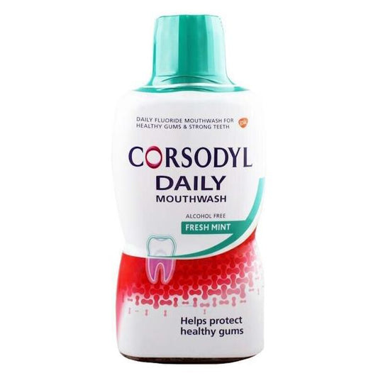 Corsodyl Daily Mouthwash Alcohol Free Fresh Mint 500ml (Case of 6)