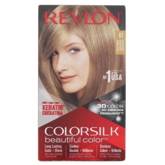 Revlon Colorsilk Permanent Colour 61 Dark Blonde (Case of 3)