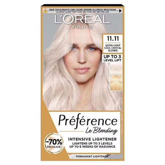 L'Oreal Preference Permanent Colour 11.11 Ultra-Light Cool Crystal Blonde (Case of 3)