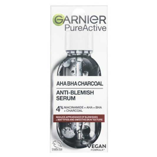 Garnier Skin Active AHA + BHA Charcoal Anti-Blemish Serum 30ml (Case of 6)