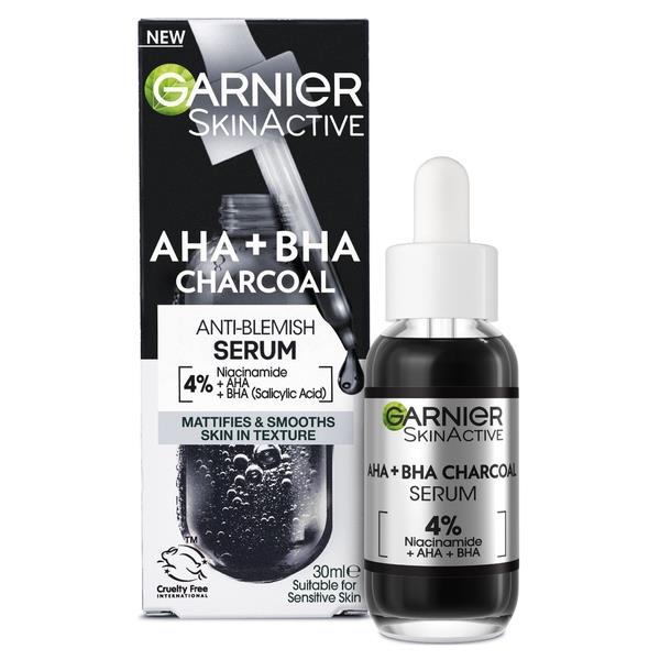 Garnier Skin Active AHA + BHA Charcoal Anti-Blemish Serum 30ml (Case of 6)