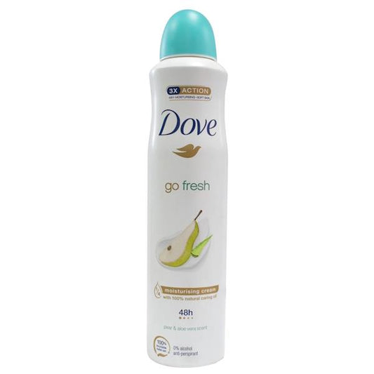 Dove Go Fresh Pear & Aloe Vera Scent Antiperspirant Spray 250ml (Case of 6)
