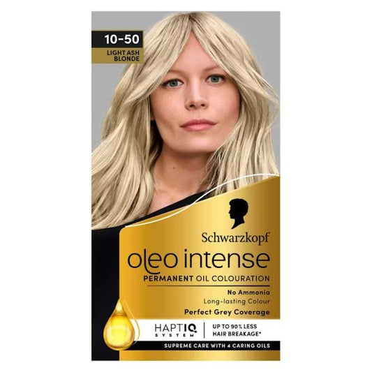 Schwarzkopf Oleo Intense Permanent Oil Colour 10-50 Light Ashy Blonde (Case of 3)