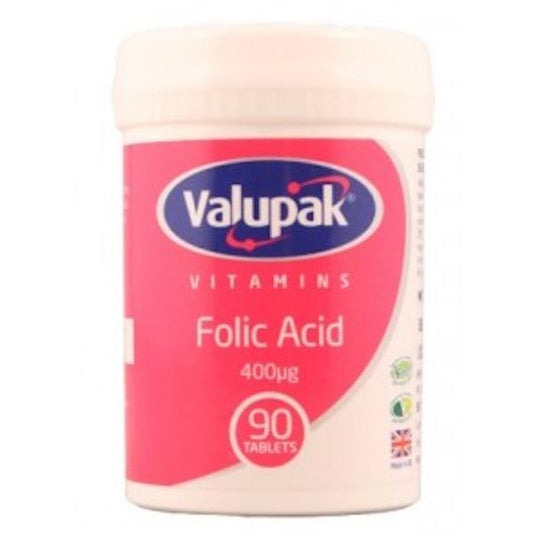 Valupak Vitamins Folic Acid 400ug 90 Tablets (Case of 6)