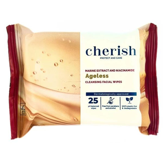 Cherish Ageless Cleansing Facial Wipes 25 Wipes