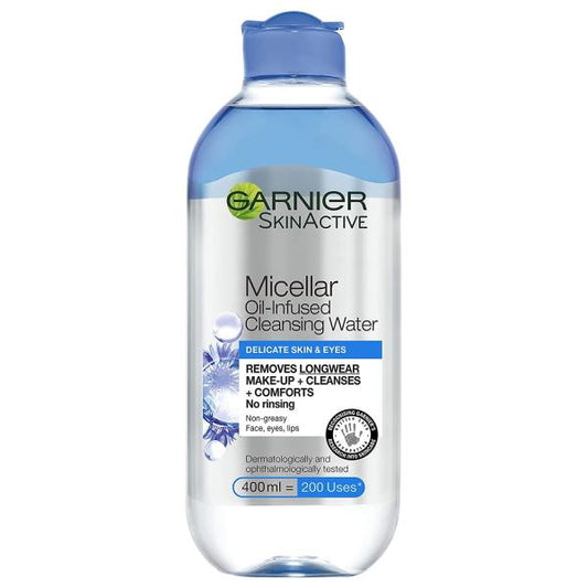 (LT) Garnier Skin Active Micellar Oil-Infused Cleansing Water Delicate Skin & Eyes 400ml (Case of 6)
