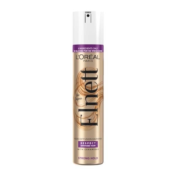 L'Oreal Elnett Hairspray Respect Damaged Hair Strong Hold 200ml (Case of 6)
