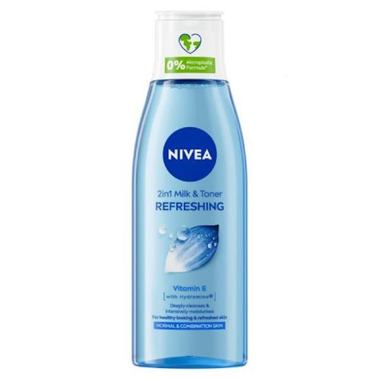 Nivea 2in1 Milk & Toner Refreshing 200ml (Case of 6)