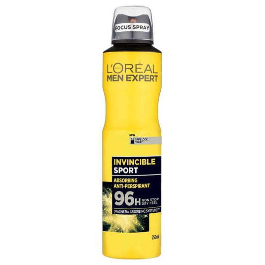 L'Oreal Men Expert Invincible Sport Anti-Perspirant Spray 250ml (Case of 6)