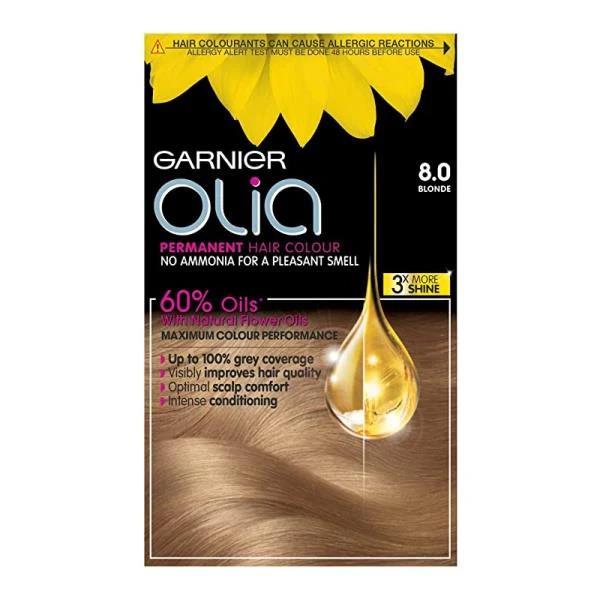 Garnier Olia Permanent Hair Colour 8.0 Blonde (Case  of 3)