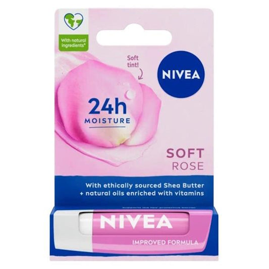 Nivea Lip Balm Soft Rose 4.8g (Case of 12)