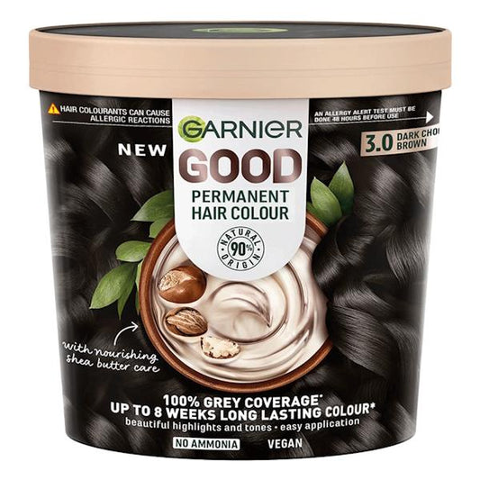 (LT) Garnier Good Permanent Hair Colour 3.0 Dark Chocolate Brown (Case of 3)