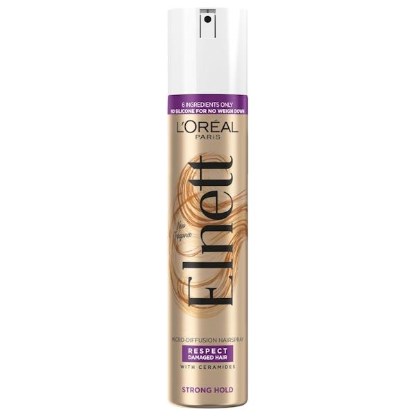 L'Oreal Elnett Satin Hairspray Strong Hold For Damaged Hair 200ml + 100ml (Case of 6)