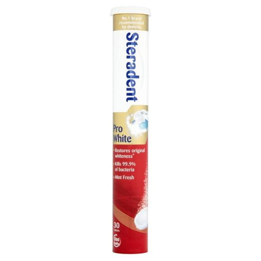 Steradent Pro White 30 Denture Cleaning Tablets (Case of 12)