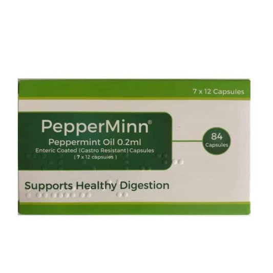 PepperMinn Peppermint Oil 0.2ml 84 Enteric Coated Capsules (Case of 6)