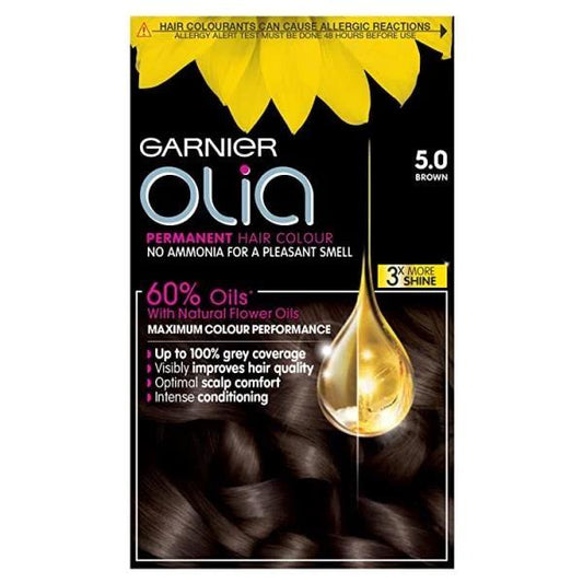 Garnier Olia Permanent Hair Colour 5.0 Brown (Case of 3)