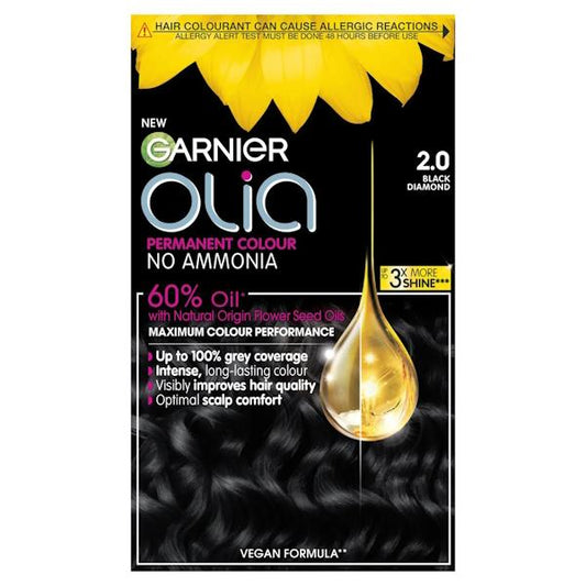 (LT) Garnier Olia Permanent Hair Colour 2.0 Black Diamond (Case of 3)