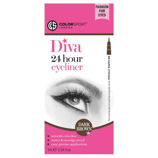 (LT) Colorsport Diva 24 Hour Eyeliner Dark Brown (Case of 6)