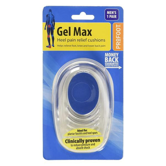 (LT) Profoot Gel Max Heel Pain Relief Cushions Men's One Pair (Case of 6)