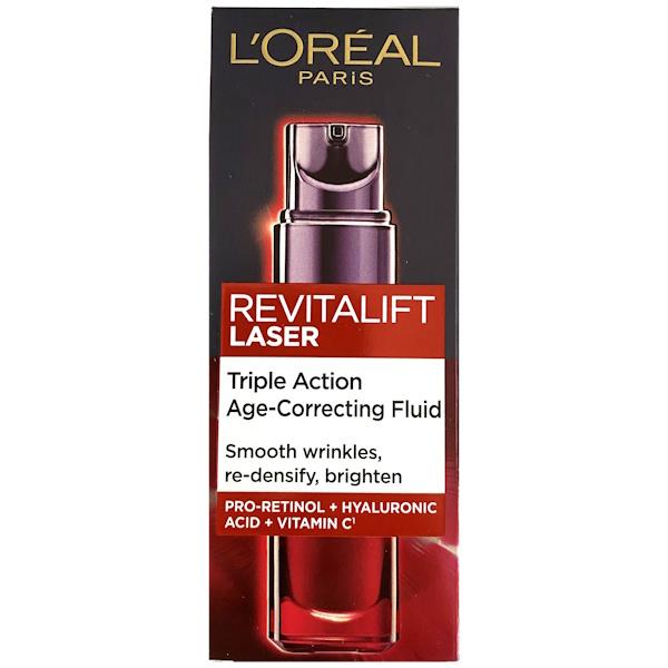 L'Oreal Revitalift Laser Triple Action Age-Correcting Fluid 30ml (Case of 6)
