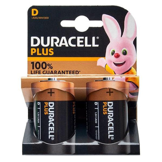 Duracell Plus Alkaline Batteries D 2 Pack