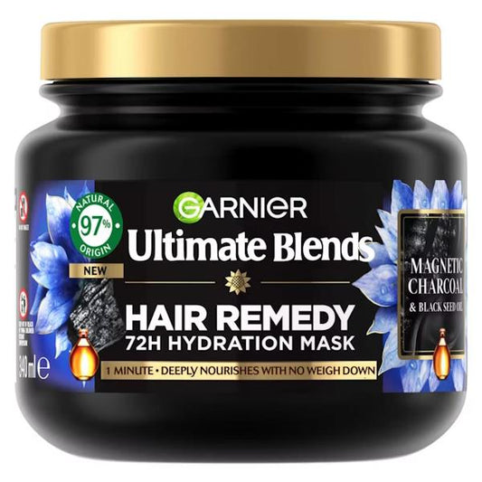 Garnier Ultimate Blends Charcoal Hair Remedy Hydration Mask 340ml (Case of 6)