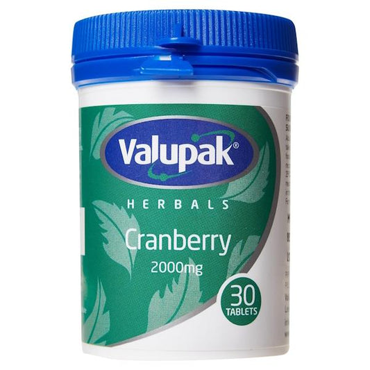 Valupak Herbals Cranberry 2000mg 30 Tablets (Case of 6)