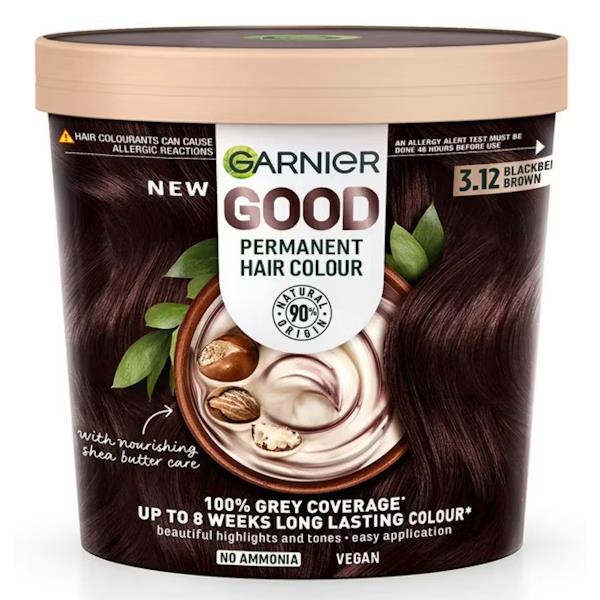 Garnier Good Permanent Hair Colour 3.12 Blackberry Brown (Case of 3)