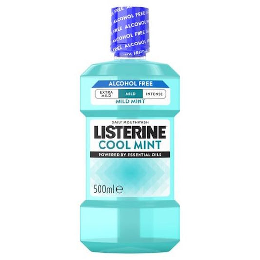 Listerine Daily Mouthwash Cool Mint Milder Taste 500ml (Case of 6)