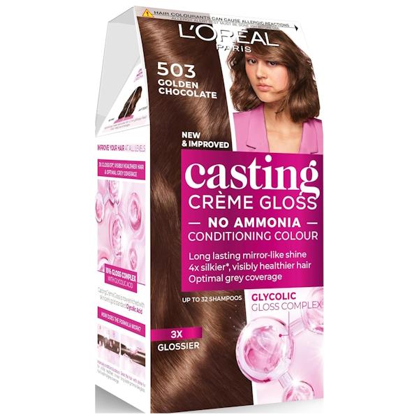 (LT) L'Oreal Casting Creme Gloss Semi-Permanent Hair Colour 503 Golden Chocolate (Case of 3)