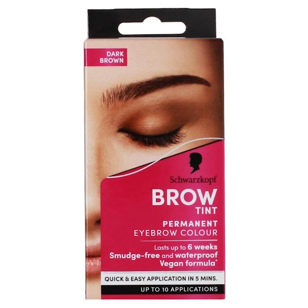 Schwarzkopf Brow Tint Permanent Eyebrow Colour Dark Brown (Case of 3)