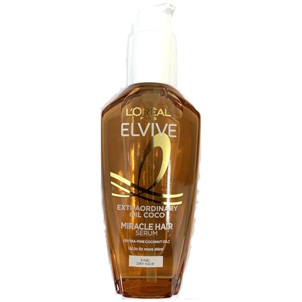 (LT) L'Oreal Elvive Extraordinary Oil Coco Miracle Hair Serum Fine Dry Hair 100ml (Case of 6)