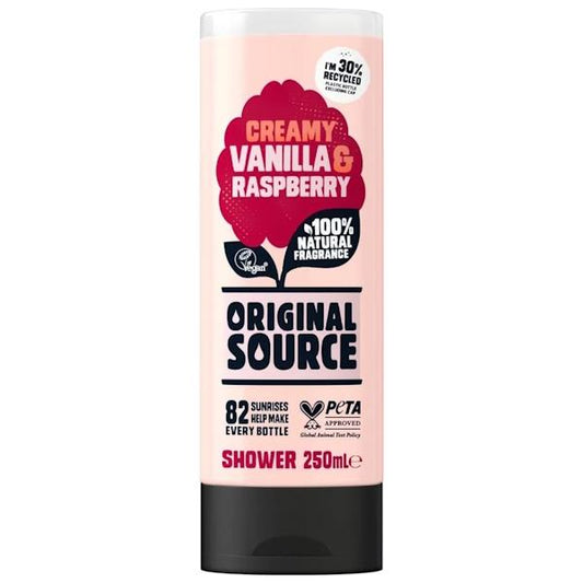 Original Source Creamy Vanilla & Raspberry Shower Gel 250ml (Case of 6)