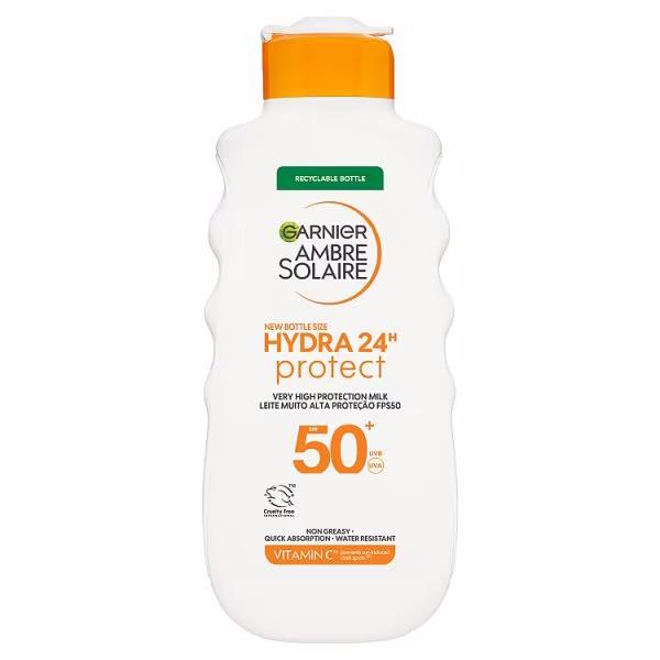 Garnier Ambre Solaire Hydra 24 Protect SPF50+ Sun Lotion 400ml (Case of 6)