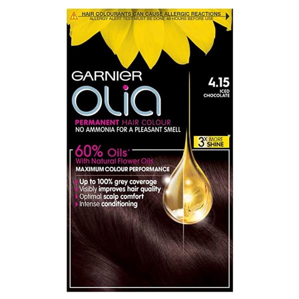 (LT) Garnier Olia Permanent Hair Colour 4.15 Iced Chocolate (Case of 3)
