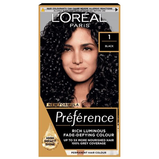 L'Oreal Preference Permanent Colour 1 Black (Case of 3)