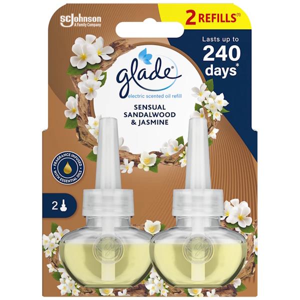 Glade Electric Plug In Air Freshener Refill Sandalwood & Jasmine 2 x 20ml (Case of 6)