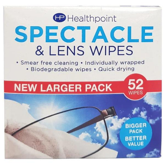 Healthpoint Spectacle & Lens Wipes 52 Wipes (Case of 6)