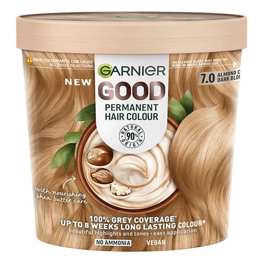 Garnier Good Permanent Hair Colour 7.0 Almond Creme Dark Blonde (Case of 3)