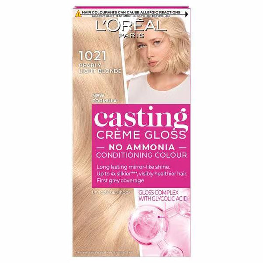 (LT) L'Oreal Casting Creme Gloss Semi-Permanent Hair Colour 1021 Light Pearl Blonde (Case of 3)