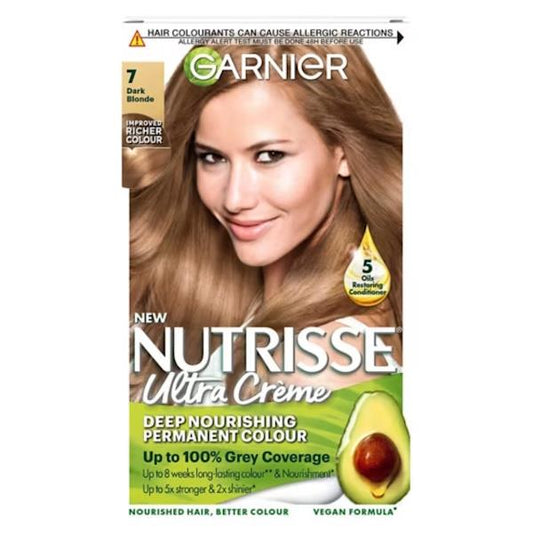Garnier Nutrisse Creme Permanent Colour 7 Dark Blonde (Case of 3)