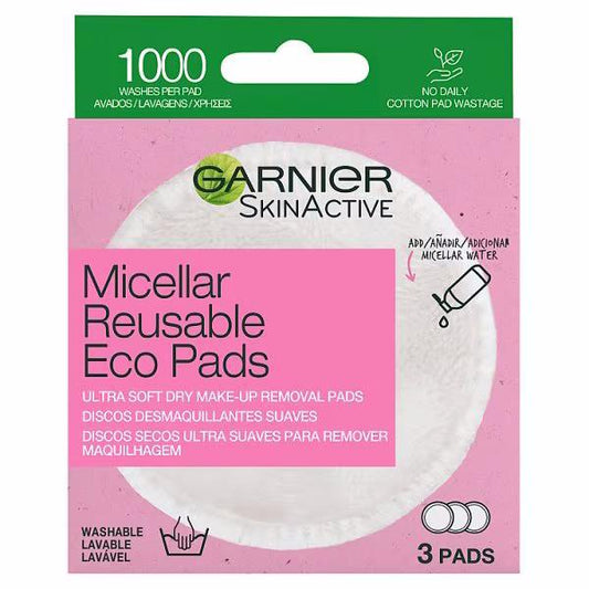 (LT) Garnier  Skin Active Micellar Reusable Eco Pads 3 Pads (Case of 6)