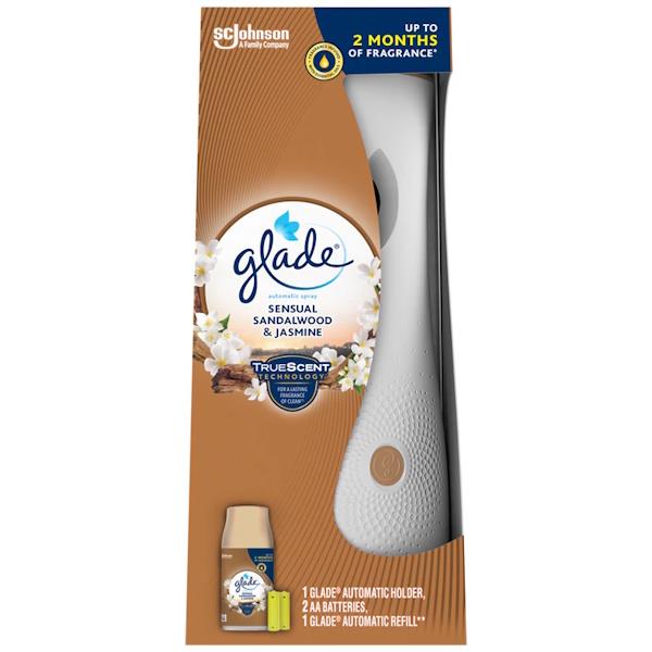 Glade Automatic Spray Air Freshener Kit Sensual Sandalwood & Jasmine (Case of 3)