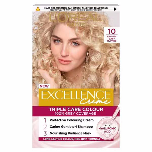 L'Oreal Excellence Creme Triple Care Colour 10 Natural Baby Blonde (Case of 3)